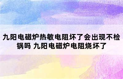 九阳电磁炉热敏电阻坏了会出现不检锅吗 九阳电磁炉电阻烧坏了